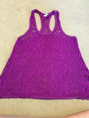 Aeropostale Purple Crochet Racerback Tank